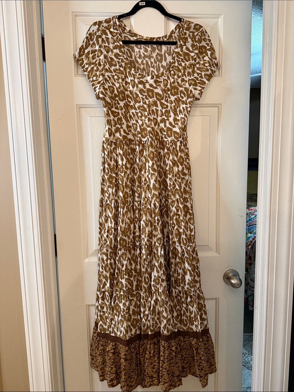 Soft Surroundings Brown and White Midi Dress